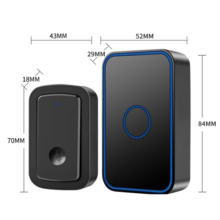 CACAZI A19 1 For 4 Wireless Music Doorbell without Battery CACAZI A19 1 For 4 Wireless Music Doorbell without Battery